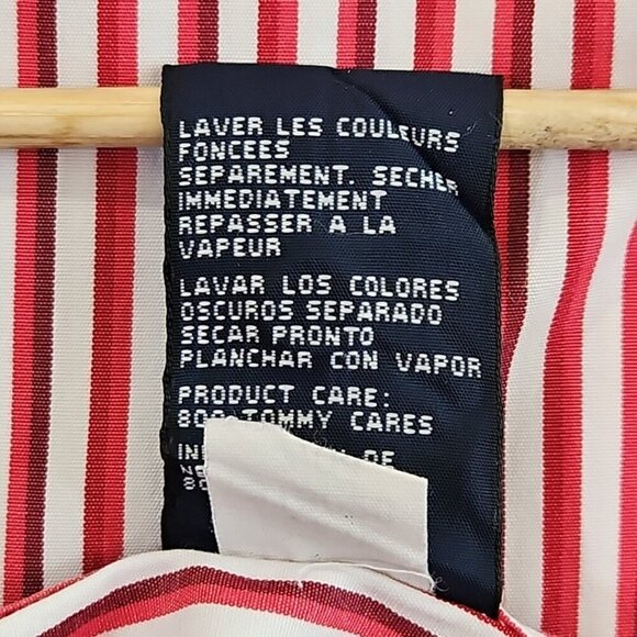Tommy Hilfiger Shirt Men's XXL Red White Stripe LS Button-Down Vintage EUC LN - Picture 9 of 16
